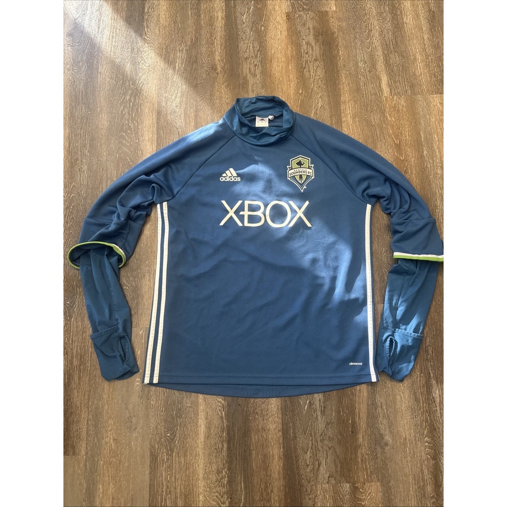 Adidas Seattle Sounders XBOX Home Long Sleeve Soccer Jersey Size L Goalie Kit